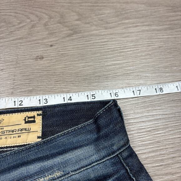 G Star Raw 3301 Straight Whiskered Jeans Men's 32x32 Streetwear - Picture 7 of 10